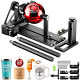 YOOPAI D1 4-in-1 Laser Rotary Roller, Suitable for Most Frame-Type Laser Engraving Machines, with 2 Types of Claws and Pins, Used to Engrave Cylindrical, Spherical, Ring-Shaped Objects YOOPAI