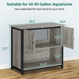Tatub 40-50 Gallon Fish Tank Stand, Aquarium Stand with Storage Cabinet for 10-50 Gallon Fish Tank, Turtle Tank, Reptile Tank, Heavy Duty Metal Frame 1000 LBS Capacity, Light Ivory Tatub