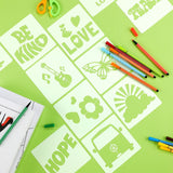 Junkin 20 Pcs Stencil for Painting Stencil Reusable DIY Drawing Template Motivational Art for Crafts Home Decor on Wood, Canvas, Paper, Fabric, Walls, Furniture(Peace and Love) Junkin