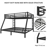 Setawix Metal Queen Over King Bunk Bed,Heavy Duty Queen and King Bunk Beds for Adults,Industrial Bunkbed with Ladders for Kids,Teens,Boys,Girls,Space Saving,Low Noice (Black, Queen Over King) Setawix