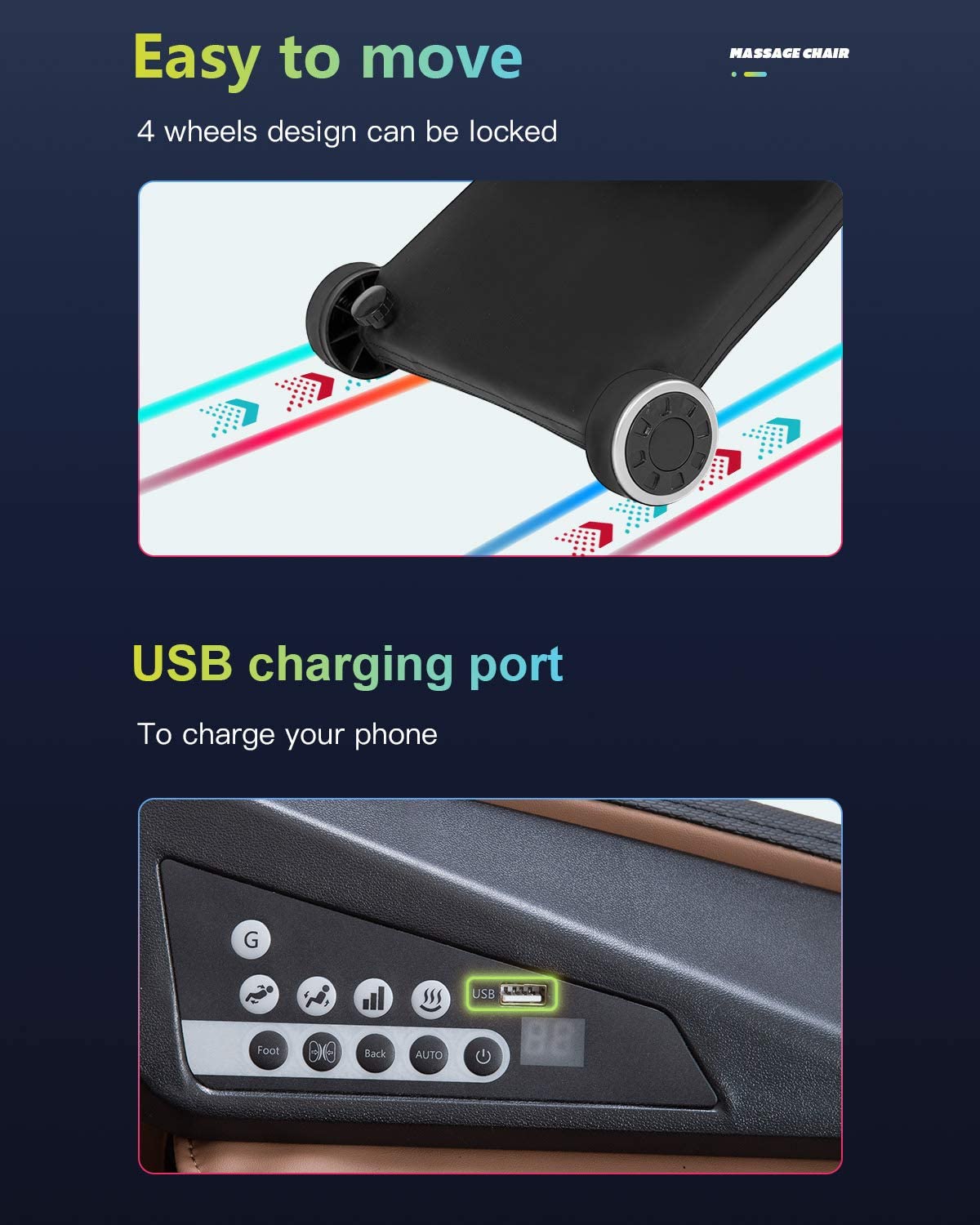 BestMassage Shiatsu Massage Chairs Full Body and Recliner Zero Gravity Massage Chair Electric with Built-in Heart Foot Roller Air Massage Easy to Move for Home Office,Black BestMassage