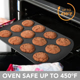 Tiawudi Muffin Top Pan, 12 Cavity Cupcake Pan, Nonstick Baking Pan for Eggs, Cornbread and Cookies, Whoopie Pies Pan, 3 Inch Yorkshire Pudding Pan, Set of 2 Tiawudi
