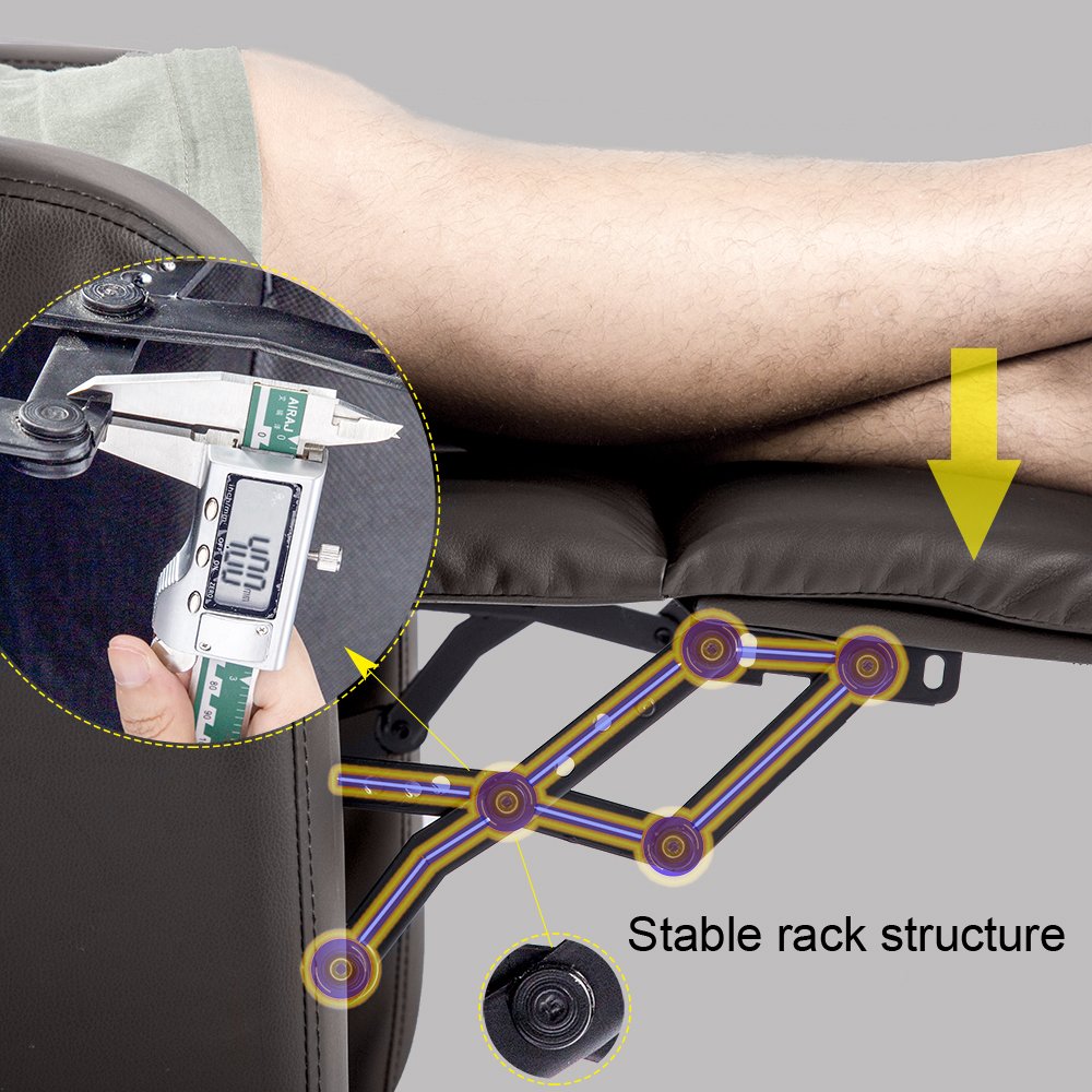BestMassage | Recliner Chair | No Massage Function | Pu Brown | with Lumbar Support, Adjustable Push Back, Wide Armrests, Footrest & Padded Seat | Easy Assembly | for Living Room, Home Theatre BestMassage