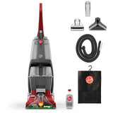 Hoover Power Scrub Deluxe Carpet Cleaner Machine, Upright Shampooer, FH50150, Red Hoover