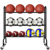 SUFAUY Sports Equipment Organizer, Garage Basketball Rack, Gear & Ball Storage Rack, Outdoor and Indoor Rolling Balls Cart with Wheels SUFAUY