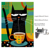 Bgraamiens Puzzle-Coffee Cat- Modern Art Puzzle Cartoon Cat Puzzle 1000 Pieces Puzzle for Adult, Color Challenge Puzzle for Adult Bgraamiens