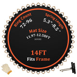 DOYUEE Trampoline Mat Replacement，Fits 14FT Trampoline Frame with 88 Rings Fits 6.5" or 7.0" Springs，Jumping Mat Diameter(147.6in/12.3ft)，Excluding Spring and Frame Doyuee