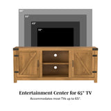 Walker Edison Georgetown Modern Farmhouse Double Barn Door TV Stand for TVs up to 65 Inches, 58 Inch, Barnwood Walker Edison