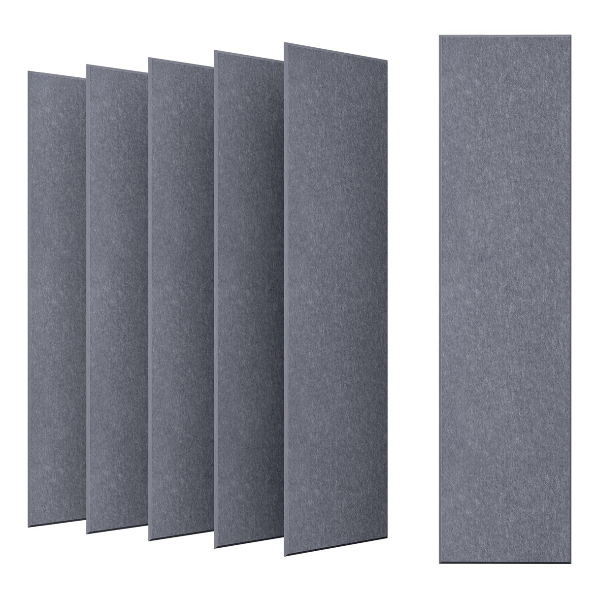 DrKlang 6 Pack Acoustic Panels, 47.2" x 11.8" Decorative Felt Wall Tiles, Wall and Ceiling Acoustical Treatment Tiles, Great to Reduce Echo and Noise for Home and Office - African Grey DrKlang