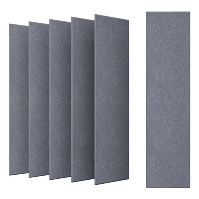 DrKlang 6 Pack Acoustic Panels, 47.2" x 11.8" Decorative Felt Wall Tiles, Wall and Ceiling Acoustical Treatment Tiles, Great to Reduce Echo and Noise for Home and Office - African Grey