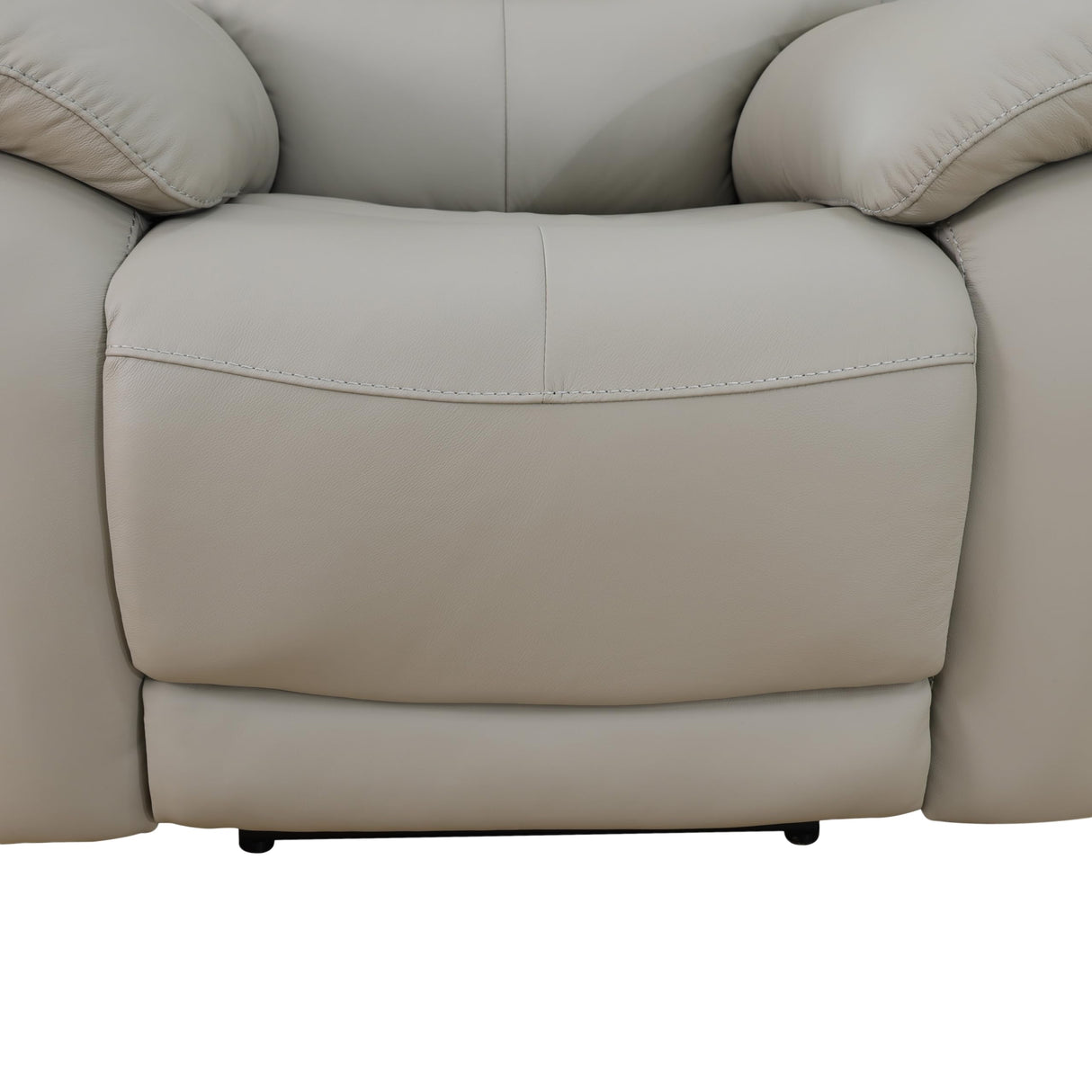 GEBADOL Power Recliner Sofa Set, Genuine Leather Reclining Couch Set, 3 Pieces Top Grain Leather Sofa with Built in Storage Console/USB Port/Cup Holders for Living Room (Light Grey) GEBADOL