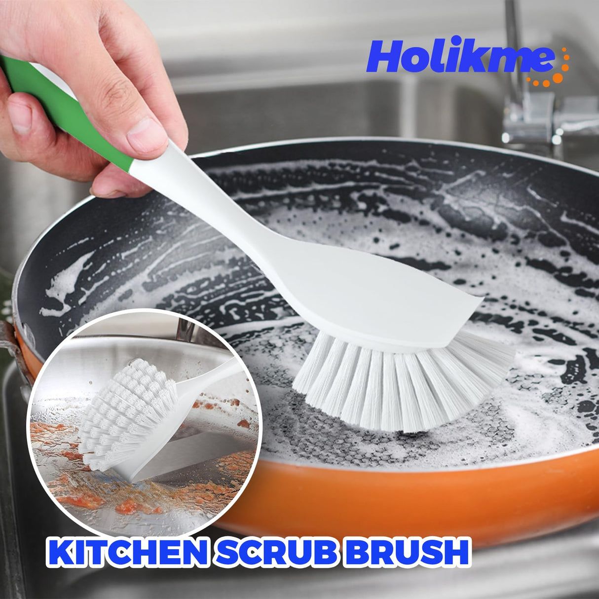 Holikme 5Pack Kitchen Cleaning Brush, Green Holikme