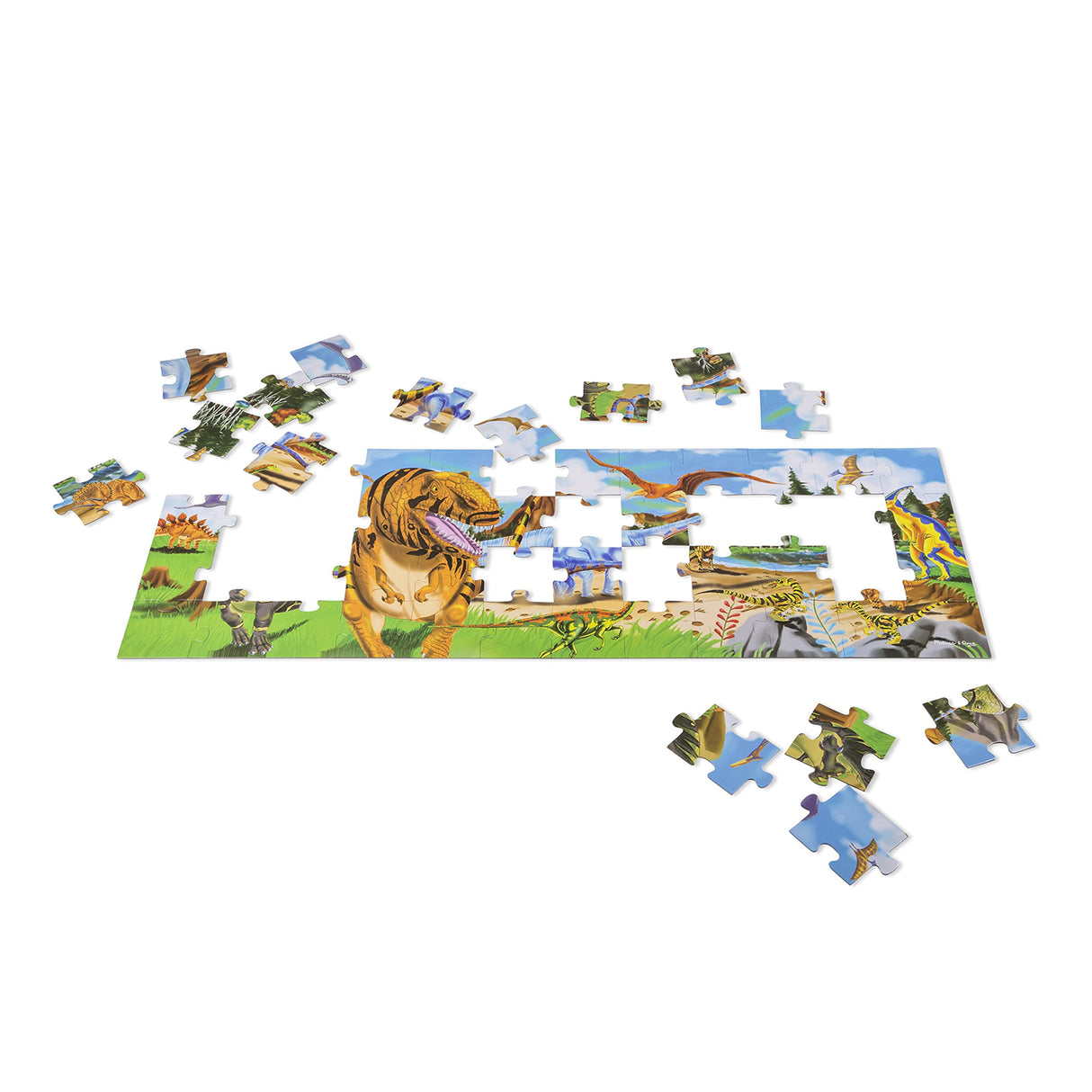 Melissa & Doug Land of Dinosaurs Floor Puzzle (48 pcs, 4 feet long) - FSC Certified Melissa & Doug