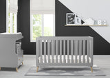 Delta Children Essex 4-in-1 Convertible Baby Crib, Grey with Natural Legs Delta Children