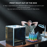 Creality K1 MAX 3D Printer Upgrade with 600mm/s Printing Speed 300°C High-Temperature Nozzle Direct Extruder Hands-Free Auto Leveling Dual Z Axes Stable Cube Frame 11.81x11.81x11.81inch Creality