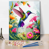 Rebotipy Paint by Numbers Kit for Adults Hummingbird Flower Floral Nature Bird Pattern Adult Paint by Number Kits on Canvas,DIY Oil Painting Kits for Home Wall Decor 16"x 20" Rebotipy