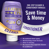 Leather CPR Cleaner and Conditioner - Made in USA, Leather Furniture Cleaner and Conditioner for Couch, Purses, Shoes, Jackets, Cars, Leather Restore -18oz Leather CPR