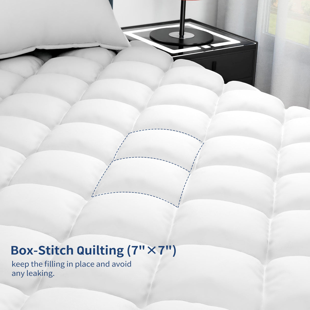 Sunflower Queen Mattress Pad, Hypoallergenic Cotton Mattress Cover, 18-22" Extra Deep Pocket Quilted Protector, Breathable&Noiseless sunflower