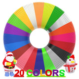 3D Pen Filament 400 Feet 20 Colors, dikale 3D Printing Pen Refills PLA Bonus 250 Stencil eBook, 3D Printer Pen Filament 1.75mm Smooth Printing dikale