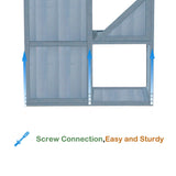 MCombo Cat House with Scratcher, Wood Cat Condo Furniture for Indoor, Kitten Villa Enclosures Gray 0505 MCombo