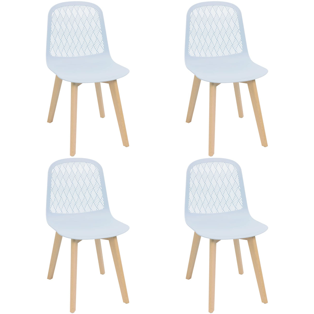 KM Legend Armless Modern Chairs with Wood Legs for Living, Bedroom, Kitchen,Dining,Lounge Waiting Room, Restaurants, Cafes, Set of 4… KM Legend