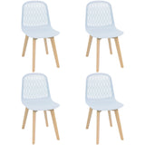 KM Legend Armless Modern Chairs with Wood Legs for Living, Bedroom, Kitchen,Dining,Lounge Waiting Room, Restaurants, Cafes, Set of 4… KM Legend