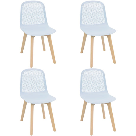 KM Legend Armless Modern Chairs with Wood Legs for Living, Bedroom, Kitchen,Dining,Lounge Waiting Room, Restaurants, Cafes, Set of 4… KM Legend