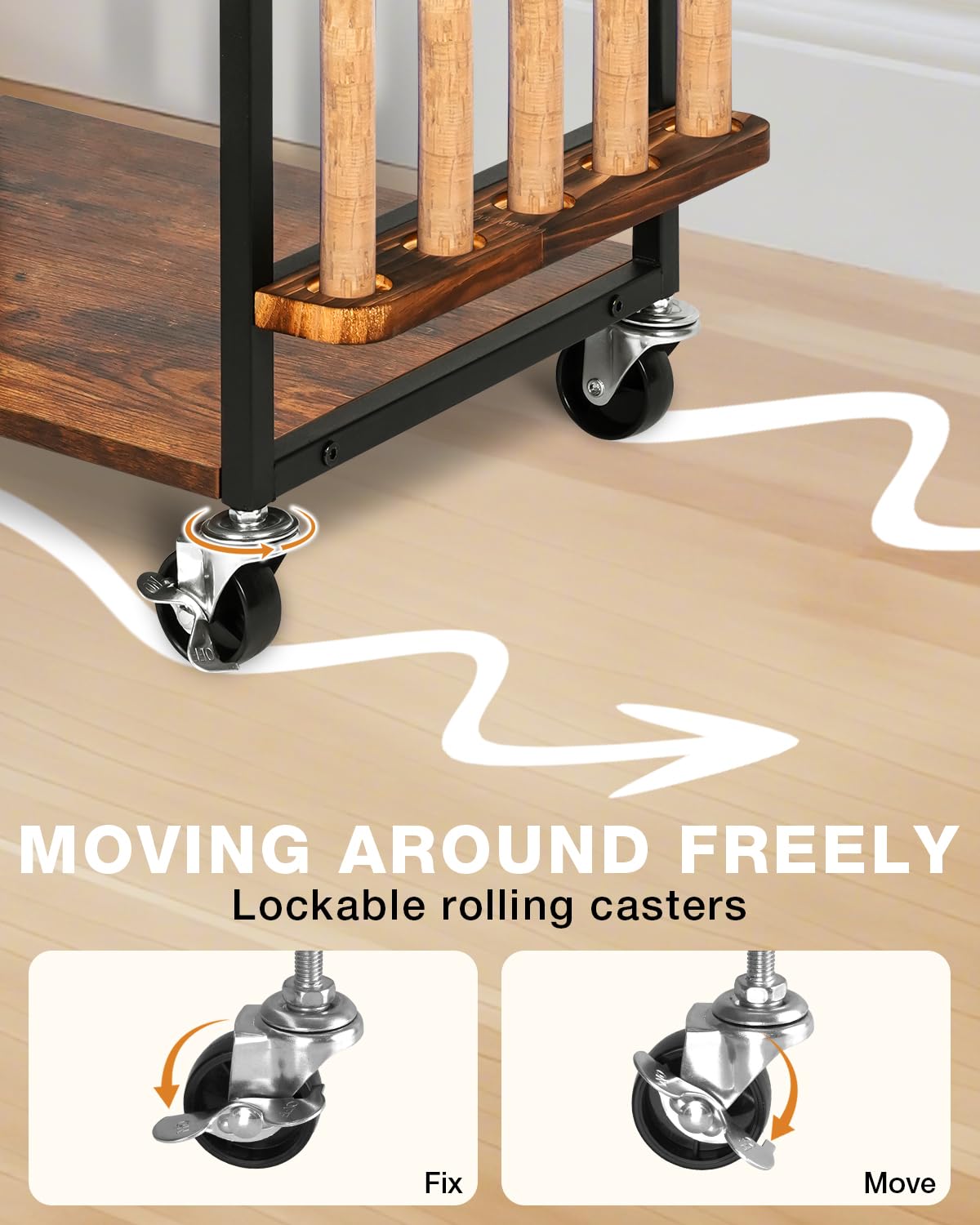 Ghosthorn Fishing Rod Holders for Garage Fishing Pole Rack Containers Included, up to 10 Rods Tackle Box Reel Storage Fishing Rod Rack Rotating Cart Fishing Gear Equipment Organizer Ghosthorn