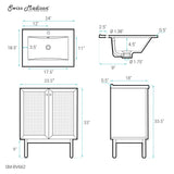 Swiss Madison Classe 24" Bathroom Vanity in Oak Bath Sink Cabinet Sink Included Swiss Madison