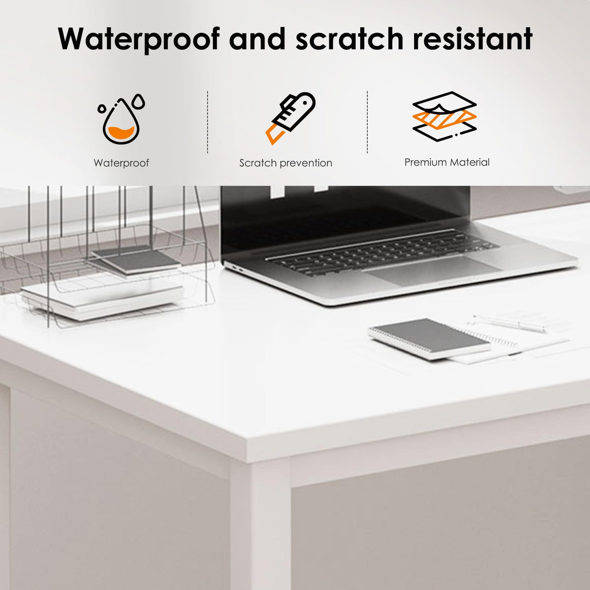 DlandHome 63 inches X-Large Computer Desk, Composite Wood Board School Desk, Decent and Steady Home Office Desk/Workstation/Table, BS1-160WW, White and White Legs, 1 Pack DlandHome