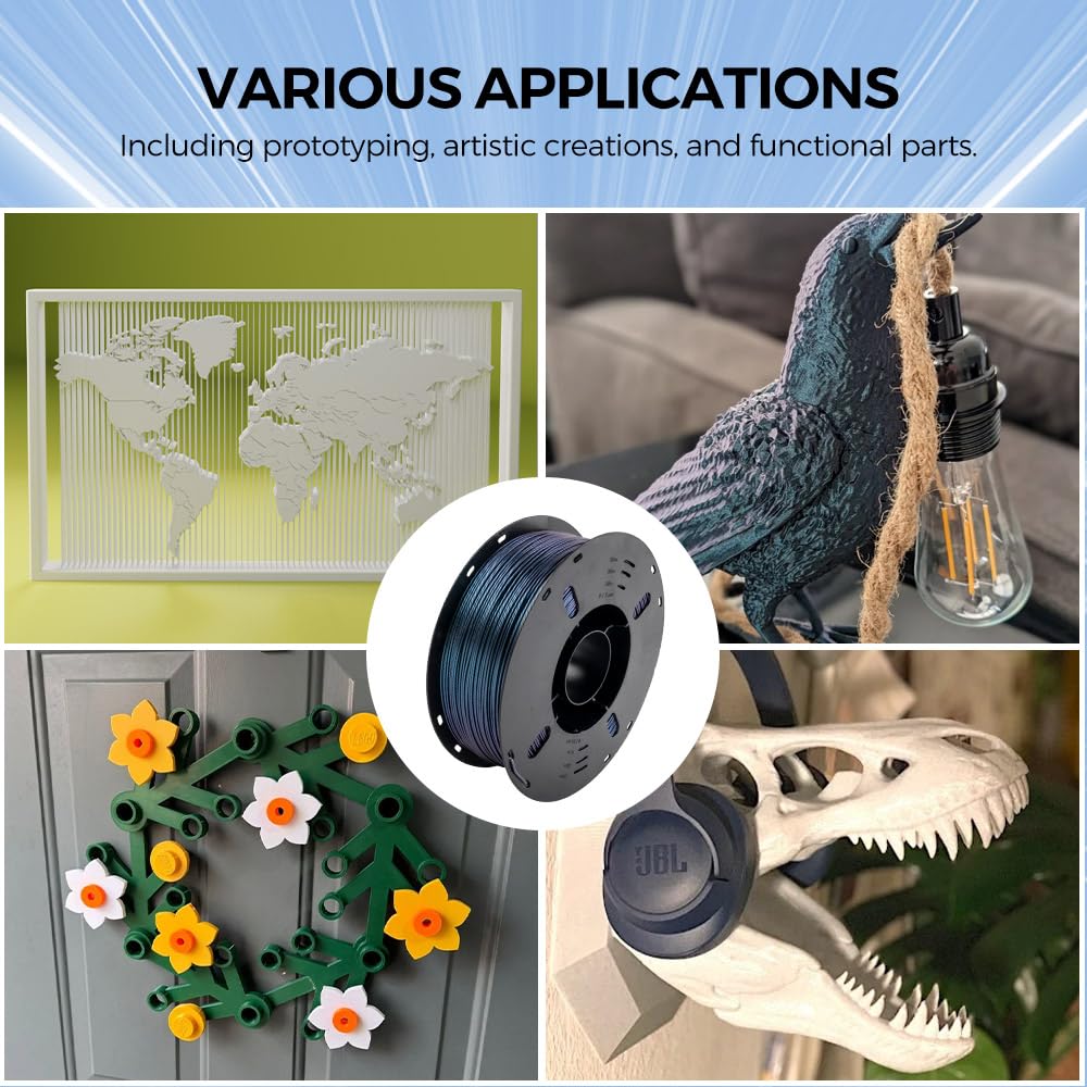 VOXELAB 3D Printer Filament Color Changeable PLA Filament 1.75mm, Burnt Titanium PLA 3D Printer Filament, Chameleon PLA 1kg (2.2lbs)-Dimensional Accuracy +/- 0.02mm, PLA Burnt Titanium Voxelab