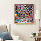 VCLKDIY Winter House Tree Diamond Art Kits for Adults, 5D Diamond Painting Kits for Adults Beginners, DIY Full Round Drill Diamond Dot Painting Gem Art Kits for Adult, Home Wall Decor 13.8x13.8 Inch VCLKDIY