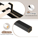 iPormis Upholstered Twin Size Bed Frame with Button Tufted Headboard, Linen Platform Bed with Thickened Support Legs, Padding Edge Design/Noise-Free/No Box Spring Needed, Black iPormis