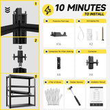 cynnda 4-Tier 40" W x 20" D x 60" H Garage Shelving Garage Storage Shelves 2500LBS Metal Industrial Shelf Adjustable Heavy Duty Shelving Storage Rack Shelving Unit (Black) cynnda