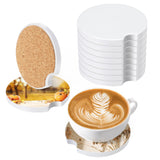 Guiqulai 48PCS Ceramic Car Sublimation Blanks Cupholders,Absorbent Ceramic Sublimation Coasters Blanks with Finger Notch,2.6'' Ceramic Stone Car Cup Coasters with Cork Back for Keeping Drink Spill Guiqulai