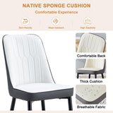 JUFU Round Dining Table Set for 4, 48" Dining Room Table with Faux Marble Tabletop and 4 Upholstered Chairs,Modern Round Kitchen Table Chairs Set for Dinning Room, Living Room, Cafe, Restaurant JUFU