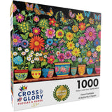 Cross & Glory - Floral Fantasia: A Butterfly's Haven - 1000 Piece Jigsaw Puzzle for Adults | Glare-Free | Colorful Garden and Butterfly Scene | Flower Puzzle Cross & Glory