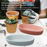 Wehous Silicone Mold Oval Bowl Resin Candle Boat Jar Epoxy Resin Storage Tray Container DIY Succulent Planter Cement Art Craft Jewelry Trinket Candy Holder Decor Wehous