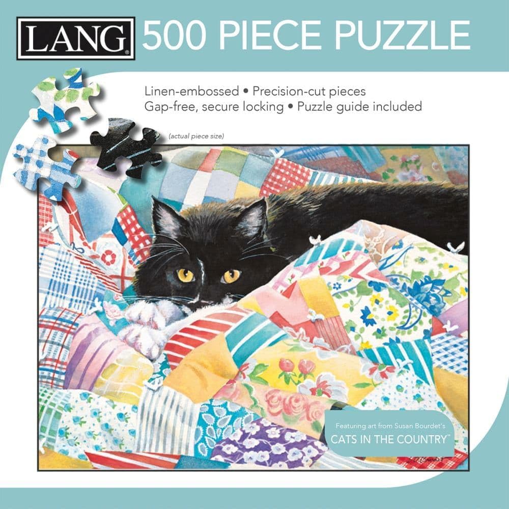 LANG Grandma's Quilt Cat 500 Piece Jigsaw Puzzle Lang