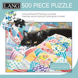 LANG Grandma's Quilt Cat 500 Piece Jigsaw Puzzle Lang