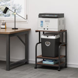 Fannova Printer Table Stand with Height Adjustable Shelf, 3 Tier Rolling Printer Cart with Wheels for Home Office Storage and Organization, Industrial Style Fannova