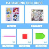 YSUNETER Diamond Painting Kits for Kids Beginner - 4 Pack DIY 5D Full Drill Diamond Art Kits for Children, Cute Round Crystal Rhinestone Gem Art Crafts Home Wall Art Decor 5.9 x 5.9 Inches YSUNETER