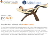Perfect Chair Human Touch PC-420 Classic Manual Plus Series 2 Dark Walnut Wood Base Zero-Gravity Recliner - Espresso Premium Leather Human Touch
