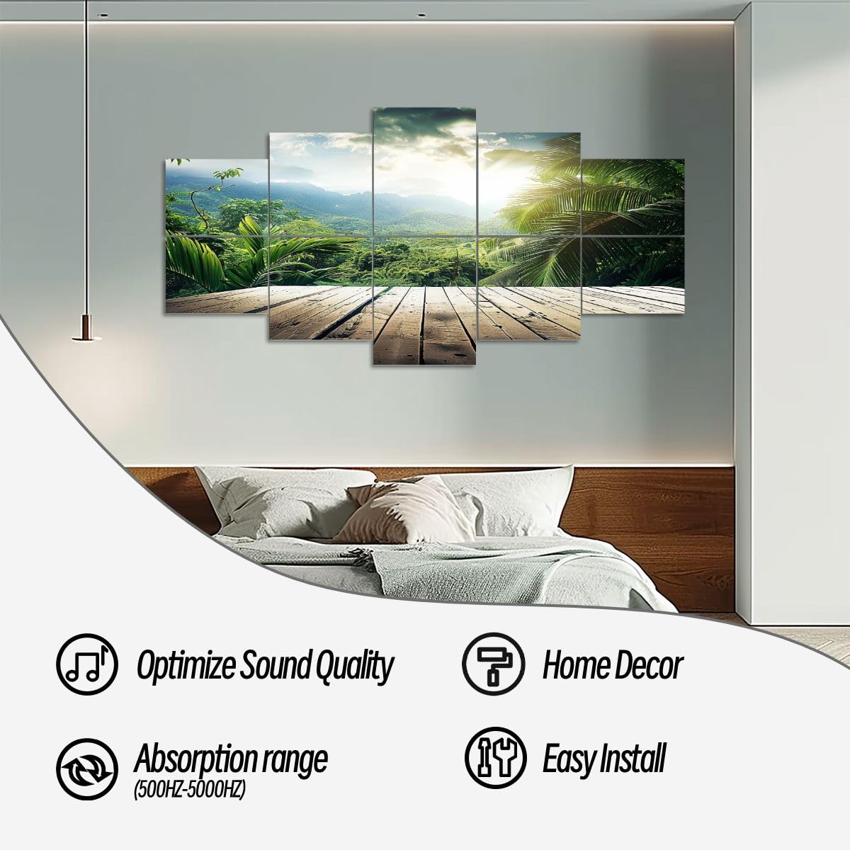 10 Pack Acoustic Panels jungle seychelles island Acoustical Soundproof Wall Panels Sound Absorbing Panel Reduce Room Echo Reverberation Acoustic Treatment AT5ZR4PD