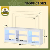 WLIVE LED TV Stand for 65 Inch TV, Modern Entertainment Center with Adjustable Glass Shelves & Customizable LED Lights, Sturdy Media Console for Living Room, Bedroom,Gaming (White) WLIVE