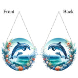 BAYUNOE DIY Hanging Dolphin Pendant Double-Sided Pattern Single Sided Diamond Art Painting Ornament Special Shaped Diamond Hang for Window Home Garden Wall Door Decor BAYUNOE