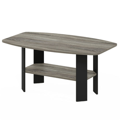 Furinno Simple Design Coffee Table, French Oak Grey/Black Furinno