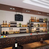 39.1in Wall Mounted Wine Rack, Wine Rack Wall Mounted With Wine Glass Rack, Metal Bar Bottle Display Shelf Wine Cups Hanging Holder, For Home Bar Cafe Dining Room Decoration (BLACK, 39.1*10*35.5IN) amhricho