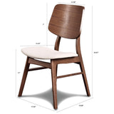 New Classic Furniture Mid-Century Modern Oscar Oval Back Dining Chair, Set of Two, Walnut Brown New Classic Furniture