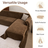 Houmiggle Sectional Couch Covers, 2 Pieces Washable L Shaped Couch Covers Sofa Blanket for Dogs Pet Friendly Sectional Sofa Slipcovers Furniture Protector,71"x 110"+ 71"x 118",(X-Large,Coffee) Houmiggle